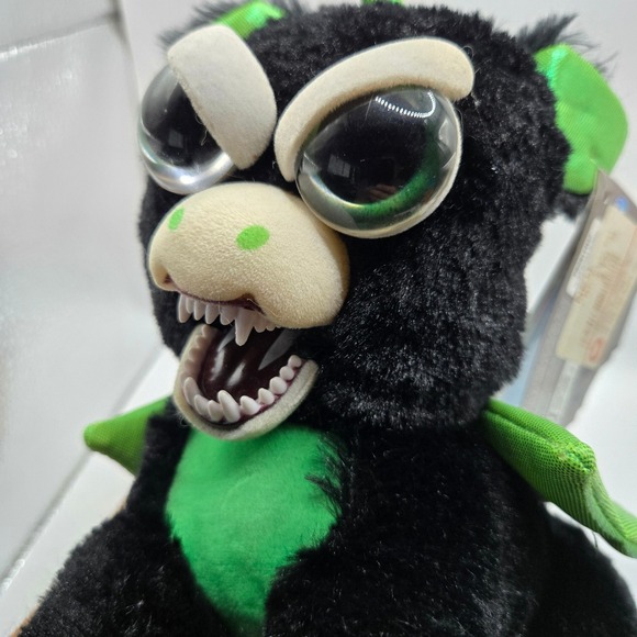 Feisty Pets Fabio Flamefart Dragon Plush Stuffed Animal Black Green GAMESTOP NEW - Picture 1 of 5